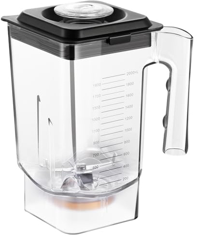 TERUISI Blender Cup Replacement, 70OZ/2L Tritan Jar with Lid, BPA Free, Dishwasher Safe, Clear Blender Container for Smoothies Shakes Juices