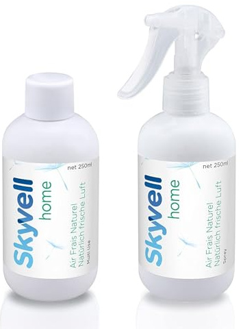 Skyvell Set Spray 250ml + Multi Use 250ml Geruchsneutralisierer | Spray für Textilien, Multi Use als Waschzusatz - ideal zum Testen beider Produkte. Ohne Enzyme.