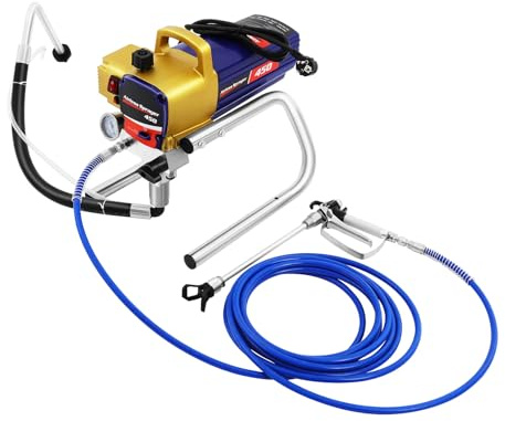 Airless Pulverizador de pintura de alta presión, pistola de pintura de pared sin aire con tubo de alta presión y pistola pulverizadora, 3300 PSI, para pintura interior y exterior a base de agua y