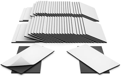 TMS Self Adhesive Magnets for Crafts | Pairs of Small Sticky Magnetic Strips, 0.85mm thick (10 Pairs, 35 x 20mm)