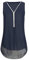 OverDose Damen Sommer Ärmellos T-Shirt Hemd Frauen Lose Tank Tops Kreuz zurück Saum Gelegt Reißverschluss V-Neck Tops(Y-Dark Blue,EU-46/CN-XXL)