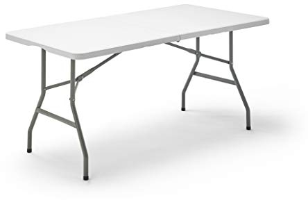 KG KITGARDEN - Mesa Plegable Portátil Multifuncional, 152x70x74cm, Blanco