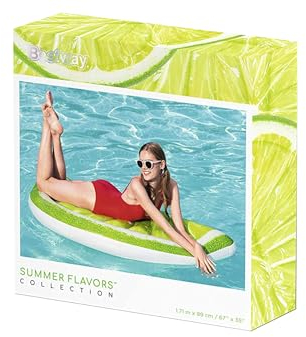 Bestway Matelas Gonflable Tropical Lime 1,71 m x 89 cm, 43246, Couleur