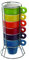 Paxanpax PSA462_04 - Set di 6 tazze da caffè impilabili in ceramica con supporto per capsule Tassimo