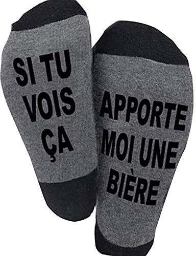 Chaussettes fantasie Noel Chaussettes Droles Chaussettes Courtes Fantaisie Cadeaux Nouveaute pour Les Amateurs Homme Femme Couple Funny Socks,Taille unique,Gris