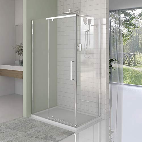 Yellowshop - Box Doccia rettangolare mod. Azimut 8mm Trasparente Anta Battente Misure Cm 100 x 70