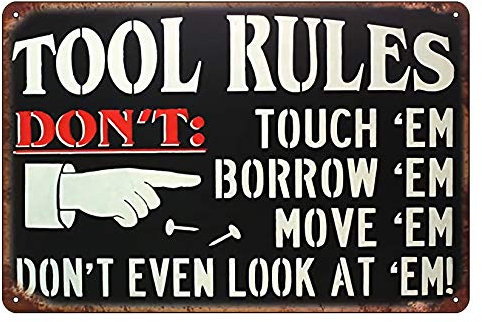 Boggevi Kells Black Garage Tool Regola Metallo Decorazione Parete Strumento Regole Strumento Parete Cartelli per Garage – Targa in Metallo Regalo 200 mm x 300 mm – TPH0075