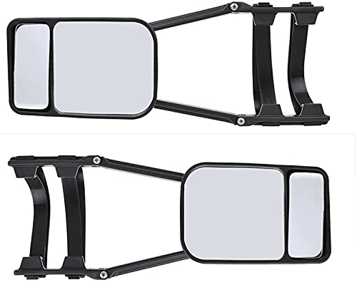 2 Stück Caravanspiegel PKW Spiegel Universal Duo Wohnwagenspiegel Aufsetzspiegel Schwarz