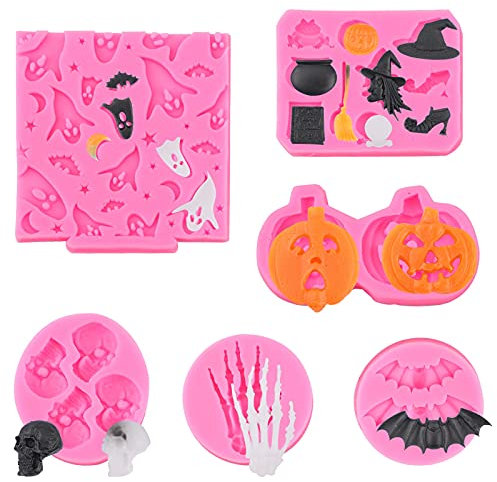 6 pezzi Halloween stampi per fondente in silicone Halloween fai da te torta al cioccolato caramelle gelatina stampi dolci per cottura festa di halloween forniture per bambini