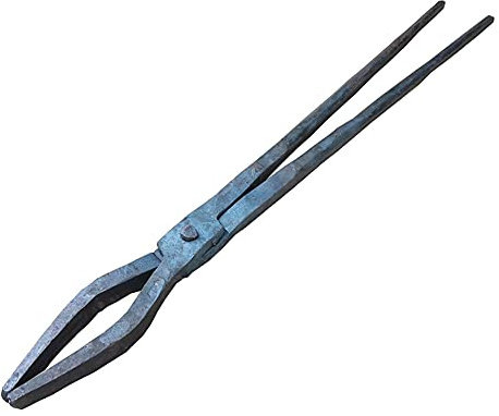 Schmiedezange Schmiedezange mit flachem Maul 450mm 700g Flachzange Schmiedezange handgeschmiedet aus Stahl zum Schmieden Schlosser Schmied Hufschmied Zange