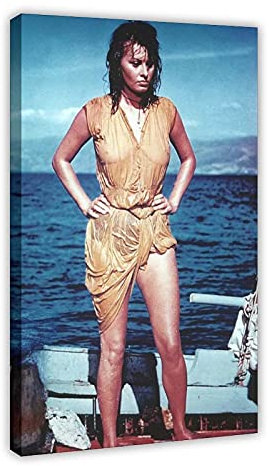 Schauspieler Sophia Loren 17 Leinwand-Poster, Wandkunst, Deko, Bild, Gemälde für Wohnzimmer, Schlafzimmer, Dekoration, Rahmen: 50 x 75 cm