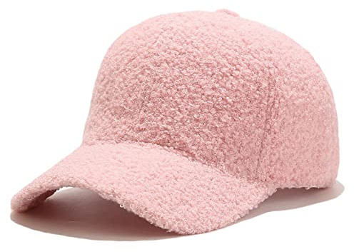 Avilego Casquette de baseball d'hiver pour femme en laine d'agneau de couleur unie pour voyage en plein air