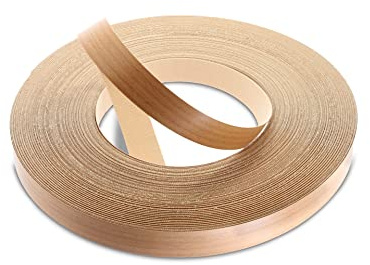 WoodPress® 22mm Beech Pre-Glued Melamine Edging Tape 50m | Edge Banding Trade Roll, Hot-Melt Glue, Professional Flexible Trim for Furniture Making, Cabinet & Shelf Finishing, Iron-On