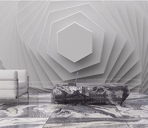 LEGVSHSR Abstract Hexagon Geometry Wallpaper Murals 3d Wall Photo Mural for Living Room Sofa Background 3d Geometry Wall paper Murals-350x245cm