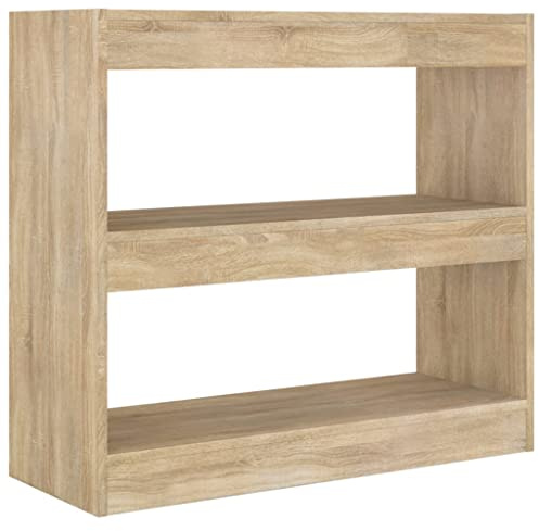 vidaXL Bücherregal Raumteiler Standregal Aktenregal Wandregal Regal Raumtrenner Aufbewahrung Büroregal Dekoregal Sonoma-Eiche 80x30x72cm