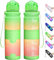 Lunidry 1L/500ML Borraccia Bambini, Senza BPA Borracce Tritan con Filtro Frutta & Indicatore del Tempo Motivazionale Borraccia Sportiva per Scuola, Ciclismo, Sport, Palestra