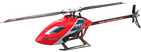 OMPHOBBY M1 EVO RC Helikopter, Mini Hubschrauber Ferngesteuert Erwachsene Outdoor, 6 Kanal Brushless Motor Rot Elektrischer Helicopter, Kann FUTABA Radio Direkt Binden BNF