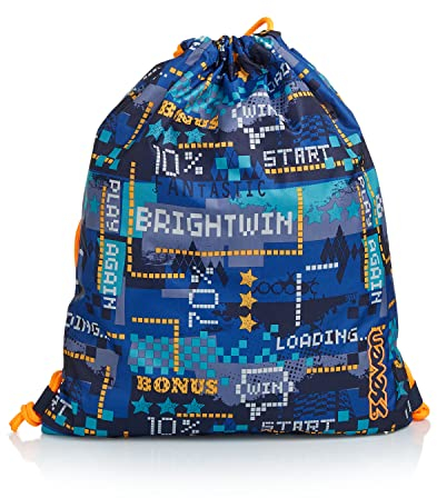 Seven, Sportbeutel, Turnbeutel, Schuhbeutel für Kinder, Mädchen und Jungen - Schule und Kindergarten, leichte Stofftasche, Wechselkleidung für Sport und Freizeit, Rucksack mit Kordelzug, dunkelblau