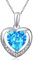 KIM JOHANSON® Damen Halskette *First Love* in Silber I Kette mit Anhänger I Schmuck für Frauen I Herz in Türkis I Collier mit weißen Zirkonia I Geschenk I Wasserfest inkl. Schmuckbeutel