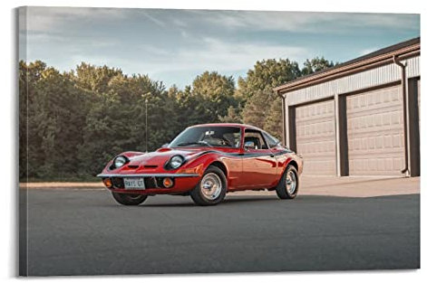 YUANLY Klassisches Sportauto-Poster für Opel GT Supercar, dekoratives Gemälde, Leinwand, Wand- und Kunstbild, Familien-Schlafzimmer, 60 x 90 cm