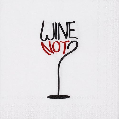 Räder Cocktailserviette 'Wine not?' - 20 Stück, hellgrau, 2-lagig, Einwegserviette