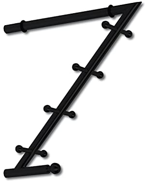 TECHNIK TEAM Garderobenarm Month mit 4 Doppelhaken, Höhe 285mm - Wandhaken Garderobenstange mit Kleiderhaken, Eisen schwarz matt