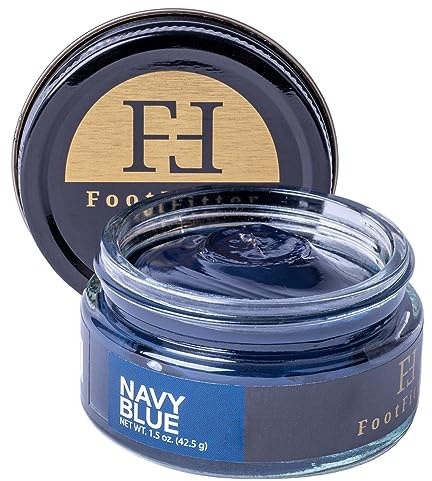 FootFitter Premium Shoe Cream Polish with Carnauba Wax (Navy Blue)