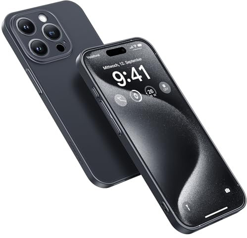 CASEKOO Slim Fit 2.0 for iPhone 15 Pro Max Case Ultra Thin, [Upgraded Lens Protection] Matte Anti-scratch Protective Phone Case Anti-Fingerprint Hard PC Cover for iPhone 15 Pro Max - Titanium Black