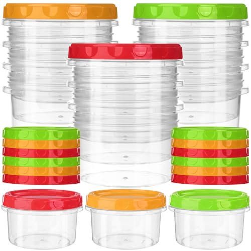 RUDFUZ 12 contenitori per alimenti da 250 ml, con coperchio, riutilizzabili, in plastica priva di BPA, con tappo a torsione, a prova di perdite, contenitori per alimenti per congelatore, contenitori