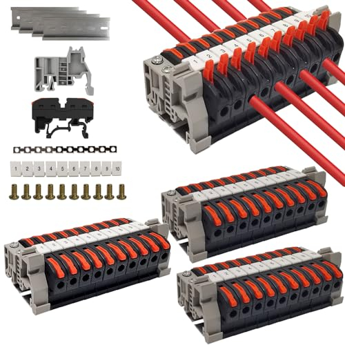 40 Stück Reihenklemmen Hutschiene, 0,08-4 mm² PCT-211 Hutschienen Klemmen, Klemmblock Klemmleiste Kit, Schnellverdrahtung Elektrischer Anschlussblock für Automatisierungsprojekte, DIY-Projekte