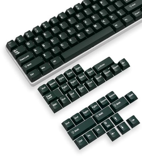 MAMBASNAKE 142 Keys PBT Double Shot Full Keycap Set,Cherry Profile,ANSI US Layout for 61/68/87/98/104/108 Mechanical Keyboard,Compatible with Cherry Gateron Otemu Kailh MX Switch (Retro Dark Green)