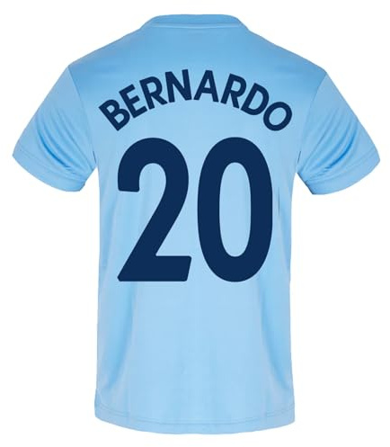 Manchester City F.C. Mens Bernardo 20 Poly T-Shirt Sky Blue Small