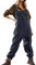 EQWIGKEIT Jeans Overall Damen Fleece Warm Latzhose Frauen Lose Lässig Jumpsuit Damen Sommer mit Taschen Arbeitshose Overalls Breites Bein Hose