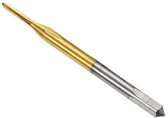 CoCud Thread Milling Taps, Metric M1.2 x 0.25 Thread, Titanium Coated Machine 3 Straight Flutes Screw Threading Tool - (Applications: for Tapping Drilling Machine), 1-Piece
