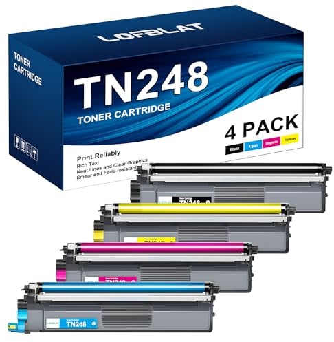 LOFBLAT TN248 TN-248CMYK TN-248VAL TN248XL Ersatz für Brother TN-248Toner für Brother MFC-L3760CDW Toner DCP-L3560CDW DCP-L3520CDW DCP-L3520CDWE MFC-L8390CDW MFC-L3740CDWE MFC-L3740CDW (4er-Pack)