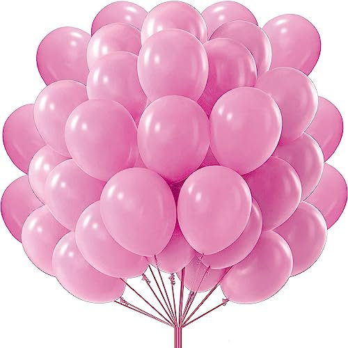 50 stück luftballons macaron pink, 30 cm/12 zoll 100% Naturlatex, Luftballons Helium Geeignet, für Luftballons Geburtstag Hochzeit Girlande & Ballon Bogen Regenbogen Party deko
