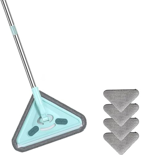 iFutniew Trapeador Multifuncional, Trapeador de Limpieza Ajustable y Giratorio de 360°, Triángulo Húmedo y Seco,