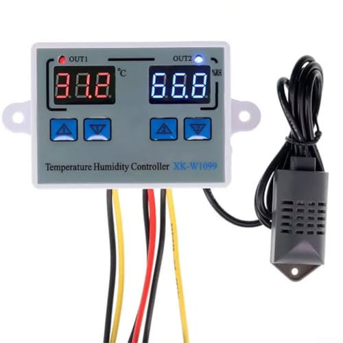 HEBEOT Regolatore digitale di umidità della temperatura, doppio scopo per regolatore di temperatura e umidità XK-W1099 per un controllo affidabile (110-220V)