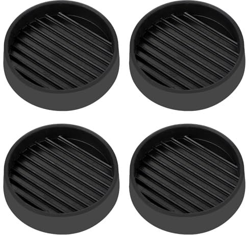 Dimeho 4Pcs Round Furniture Caster Cups 2x2 Inch Rubber Non Slip Furniture Pads Anti Slide Grippers Floor Protector Non Skid Furniture Feet Leg Coasters for Bed Couch Table Chair Stoppers (Black)