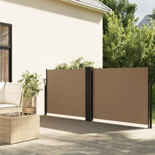 Store latéral rétractable - Brise-vue pour jardin, balcon - Brise-vent - Store d'extérieur - 100 x 600 cm - Taupe