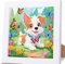 Diamond Painting Kinder Mit Rahmen Hund, Hunde Leinwand, Tiere Diamant Painting Geschenk Mädchen Bastelset ab 7-12 Jahre Mit Geschenkbox 15x15cm