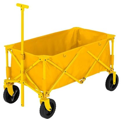 JLBopqaz Zusammenklappbarer Trolley, tragbarer Camping-Picknick-Campingwagen, Festival-Trolley für Camping und Strand (rot) (gelb wie abgebildet)