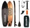 MATCHU - Stand Up Paddling Board – Sup Board – Komplettset - T/M 150 KG belastbar - 320x81x15 cm - Anti-Rutsch - Soft Foot Deck (Holz/Mandala - Schwarz)