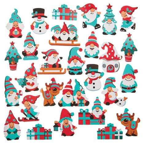 Baker Ross FN320 Christmas Gonk Foam Stickers - Packung mit 150 Aufklebern, Weihnachtsaufkleber für Kinder
