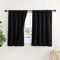 PONY DANCE 100% Blackout Curtains for Bedroom - Black PLYLUX Thermal Pencil Pleat Rod Pocket Curtains Darkening Drapes 46 x 54 Inch Full Light Blocking Curtain for Living Room, 2 Panels