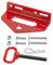 Zero Turn Trailer Hitch with Hitch Pin, 1/4(6mm) Thick Heavy Duty Steel Universal Lawn Mower Towing Hitch Kit with Pin, Versatile Chain Slot Rugged Hitch Included Carriage Bolt & R Clip Red & Red