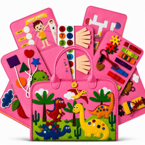 ImaginJoy Libro Montessori 1 Año Busy Board, Libro Montessori 2 Años, Busy Book Sensorial Bebé, Libro Interactivo 2 Años, Actividades Educativas, Motricidad Fina, Juguete Infantil