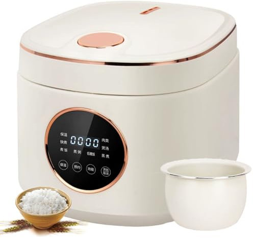 WUDLi Mini-Reiskocher, 5L Low Carb Steamer mit Multifunktions-Bedienfeld 8 Reiskochfunktionen, 5L Antihaft-Keramikglasur, für weißen, braunen Reis, Porridge und Suppe