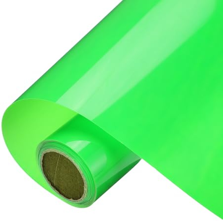 QUARKZMAN Vinile Termotrasferibile Fluorescente Verde, Rotolo di Vinile da 12 Pollici x 8 Piedi per Taglio Decalcomanie, Segnaletica, Scrapbooking, Fai da Te, Decorazione Casa