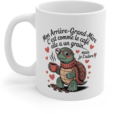 Teecustom Tasse Panda Roux Drôle – Mug Café « J’ai un grain » – Cadeau Humour Mignon et Original 325ml (Arrière grand mère)